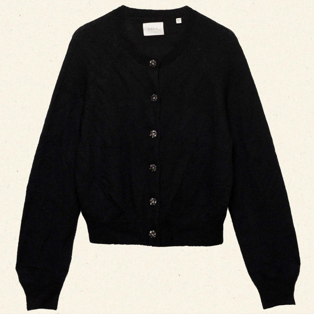 NWT DOEN Petra Crystal Cardigan Black XS - Picture 4 of 8